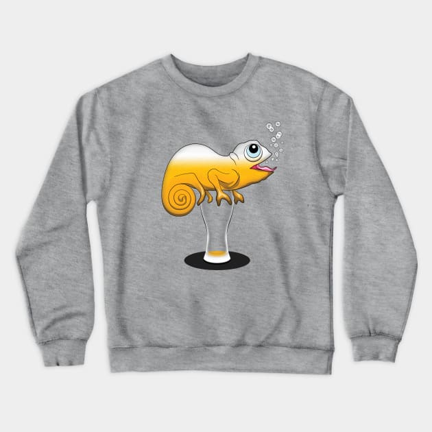 Beer lover Chameleon Graphic Design Crewneck Sweatshirt by TMBTM